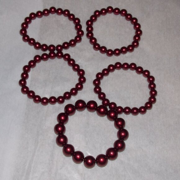 🔥2 for $10🔥NWT-5-LINE PEARL STRETCH BRACELET - Picture 2 of 3